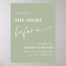 Sage Green de avond voor repetitie diner teken Poster