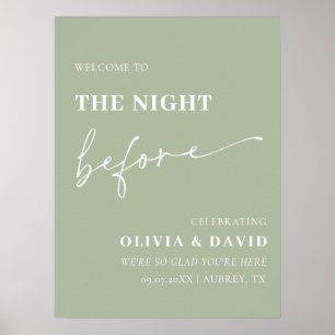Sage Green de avond voor repetitie diner teken Poster