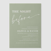 Sage Green de avond voor repetitie diner Vellum Uitnodigingen (Voorkant)