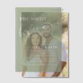 Sage Green de avond voor repetitie diner Vellum Uitnodigingen (Offset (Koppel))