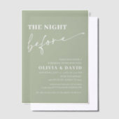 Sage Green de avond voor repetitie diner Vellum Uitnodigingen (Offset)