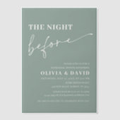 Sage Green de avond voor repetitie diner Vellum Uitnodigingen (Voorkant)