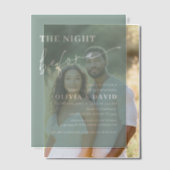 Sage Green de avond voor repetitie diner Vellum Uitnodigingen (Offset (Koppel))