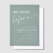 Sage Green de avond voor repetitie diner Vellum Uitnodigingen (Offset)