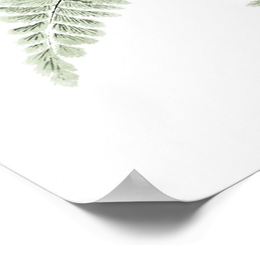 Sage Green Decor Fern Leaf Print nr. 5 (Hoek)