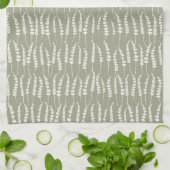 Sage Green Decor met Fern Print Theedoek (Gevouwen)