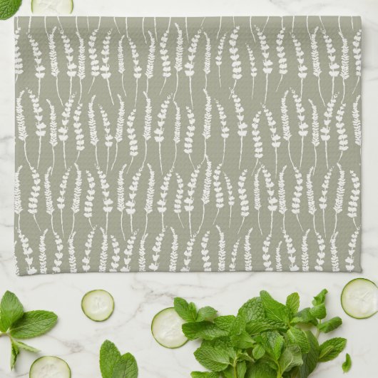 Sage Green Decor met Fern Print Theedoek (Gevouwen)