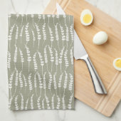 Sage Green Decor met Fern Print Theedoek (Quarter Fold)