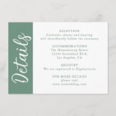 Sage Green Decorative Calligraphy Informatiekaartje (Voorkant)