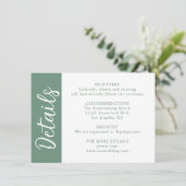 Sage Green Decorative Calligraphy Informatiekaartje (Staand voorkant)