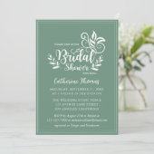Sage Green Decorative Wedding Calligraphy Kaart (Staand voorkant)