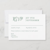 Sage Green Decorative Wedding Calligraphy RSVP Kaartje (Voorkant)