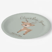 Sage Green Deer Baby shower Papieren Bordje (Gekanteld)
