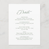 Sage Green Delicate Elegant Huwelijk Informatiekaartje (Voorkant)