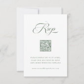 Sage Green Delicate Elegant Script Wedding RSVP Kaartje (Voorkant)