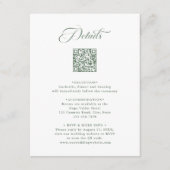 Sage Green Delicate Elegant Wedding Details Informatiekaartje (Voorkant)