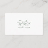 Sage Green Delicate Elegant Wedding RSVP Informatiekaartje (Achterkant)