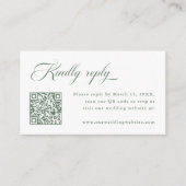 Sage Green Delicate Elegant Wedding RSVP Informatiekaartje (Voorkant)