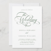 Sage Green Delicate Elegante Trouwen Alles in Een Kaart (Voorkant)