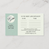 Sage Green Dentist Appointment Visitekaartje Afsprakenkaartje (Achterkant)