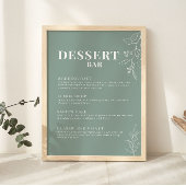 Sage Green Dessert Bar Wedding Sign Poster