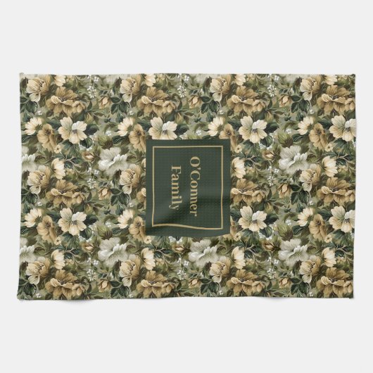 Sage Green Dish Towel Personalized Chic Accent Theedoek (Horizontaal)