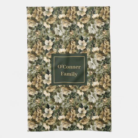 Sage Green Dish Towel Personalized Chic Accent Theedoek (Verticaal)