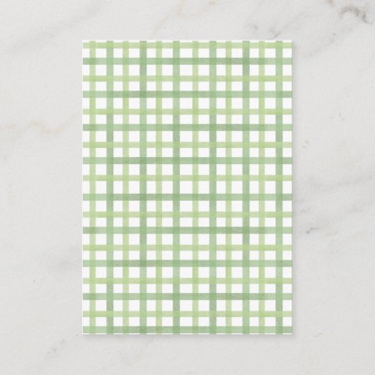 Sage Green Display Shower Card | Unwrapped Gifts  Informatiekaartje (Achterkant)