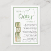 Sage Green Display Shower Card | Unwrapped Gifts  Informatiekaartje (Voorkant)