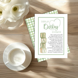 Sage Green Display Shower Card | Unwrapped Gifts  Informatiekaartje