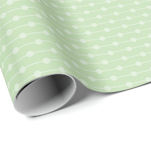 Sage Green Dotted Line Pattern for Baby Shower, Cadeaupapier (Rol Hoek)