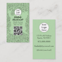 Sage Green doula diensten script logo QR code