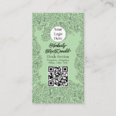 Sage Green doula diensten script logo QR code Visitekaartje (Voorkant)