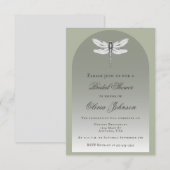 Sage Green Dragonfly Vrijgezellenfeest Kaart (Voorkant / Achterkant)