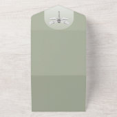 Sage Green Dragonfly Wedding All In One Uitnodiging (Buitenkant)