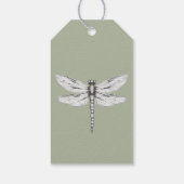 Sage Green Dragonfly Wedding Favoriet Cadeaulabel (Achterkant)