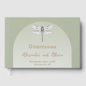 Sage Green Dragonfly Wedding Gastenboek (Voorkant)