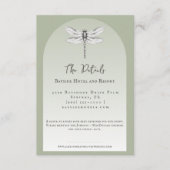 Sage Green Dragonfly Wedding Informatiekaartje (Voorkant)