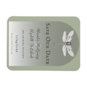 Sage Green Dragonfly Wedding Magneet (Horizontaal)