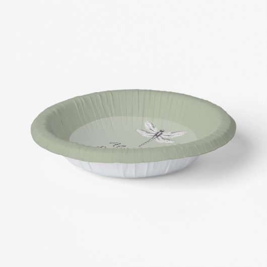 Sage Green Dragonfly Wedding Papieren Kommen (Gebogen)