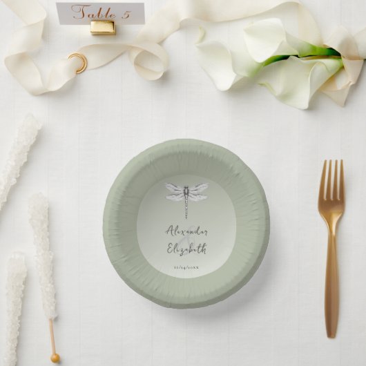 Sage Green Dragonfly Wedding Papieren Kommen (Huwelijk)