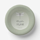 Sage Green Dragonfly Wedding Papieren Kommen (Voorkant)