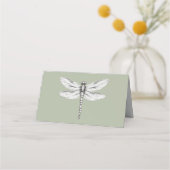 Sage Green Dragonfly Wedding Plaatskaartje (Achterkant)