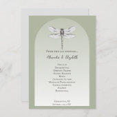 Sage Green Dragonfly Wedding Programma (Voorkant / Achterkant)
