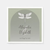 Sage Green Dragonfly Wedding Servet (Voorkant)