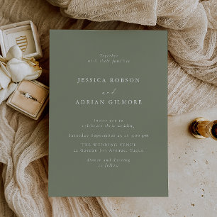 Sage Green Dream Modern Minimal Wedding Kaart