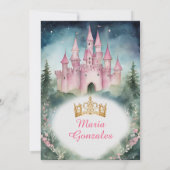 Sage Green Dress Forest Roze Kasteel 16 Quinceañer Kaart (Achterkant)