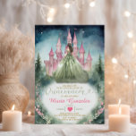 Sage Green Dress Forest Roze Kasteel 16 Quinceañer Kaart<br><div class="desc">Sage Green Dress Forest Roze Kasteel 16 Quinceañera Uitnodiging Roze Bloemen Groen Bos Marine Blue Sky Mis Quince 15 Anos,  16e verjaardag</div>