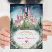 Sage Green Dress Forest Roze Kasteel 16 Quinceañer Kaart