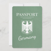 Sage Green Duitsland Paspoort Huwelijksuitnodiging Kaart (Achterkant)